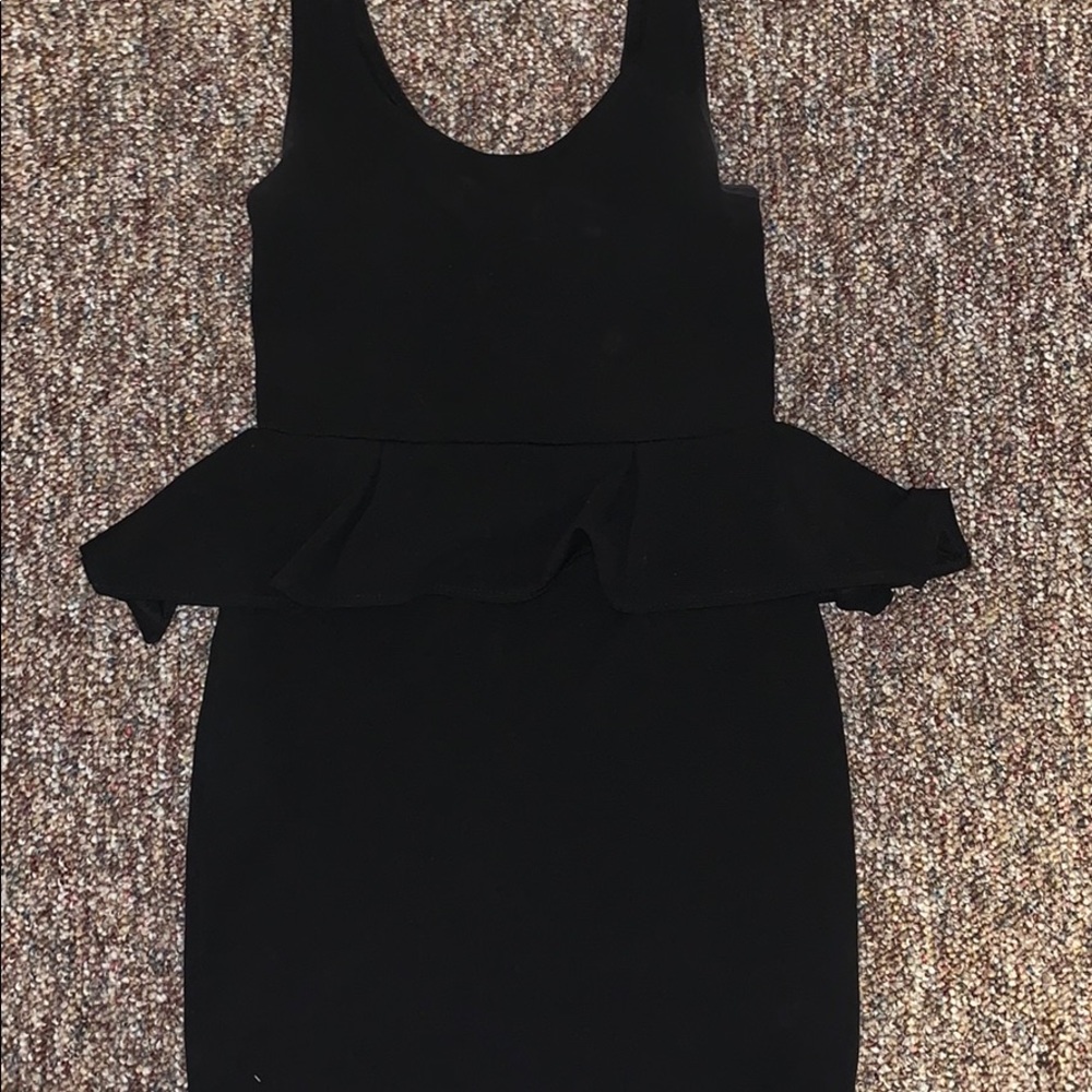 Black peplum dress- size small